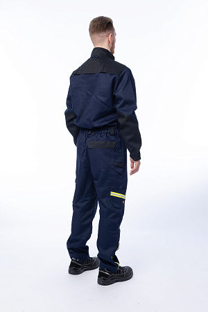 Летний комбинезон сварщика 1 класса Brodeks FS58-01, темно-синий с черным Летний комбинезон сварщика 1 класса Brodeks FS58-01, темно-синий с черным
