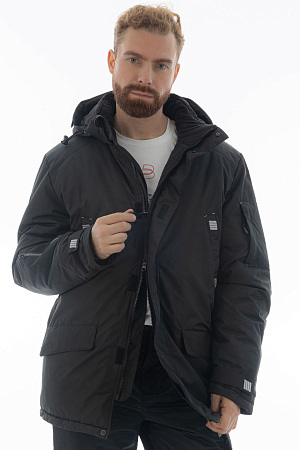 Зимняя куртка-парка мужская Brodeks KW204, черная Зимняя куртка-парка мужская Brodeks KW204, черная