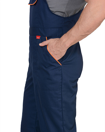 Летний костюм мужской Сириус-Мастер с полукомбинезоном, темно-синий с оранжевым Летний костюм мужской Сириус-Мастер с полукомбинезоном, темно-синий с оранжевым