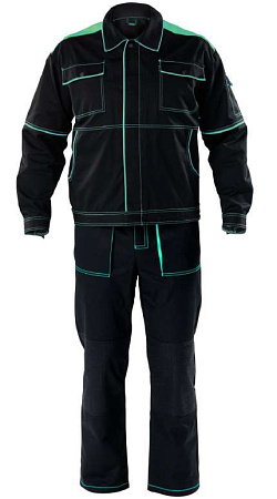 Летний костюм мужской Восток-Сервис-Мотор с брюками, черный с зеленым