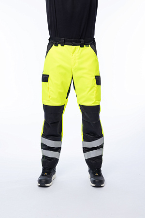 Летние сигнальные брюки мужские Brodeks KS 313, желтый с черным