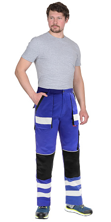 Летние брюки мужские Сириус-Трэкс, из смесовой ткани, васильковые с черным Летние брюки мужские Сириус-Трэкс, из смесовой ткани, васильковые с черным