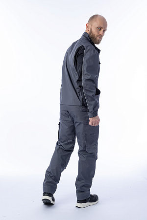 Летний костюм мужской Brodeks KS 201 + KS 301, серый с черным Летний костюм мужской Brodeks KS 201 + KS 301, серый с черным