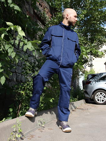 Летний костюм мужской Brodeks KS 201 + KS 301, синий с черным Летний костюм мужской Brodeks KS 201 + KS 301, синий с черным