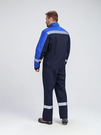 Летний костюм мужской Факел-Бриготек-1 с СОП с брюками, темно-синий с васильковым