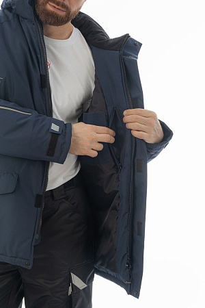 Зимняя куртка-парка мужская Brodeks KW204, синяя Зимняя куртка-парка мужская Brodeks KW204, синяя