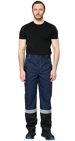 Летние брюки мужские Авангард-Виват, сине-черные с васильковым