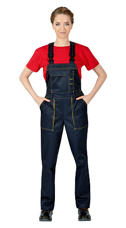 Летний полукомбинезон женский Восток-Сервис-Леди Сатурн, из смесовой ткани, темно-синий с желтым