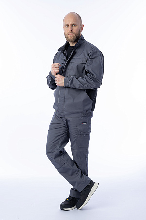 Летний костюм мужской Brodeks KS 201 + KS 301, серый с черным Летний костюм мужской Brodeks KS 201 + KS 301, серый с черным