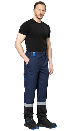 Летние брюки мужские Авангард-Виват, сине-черные с васильковым