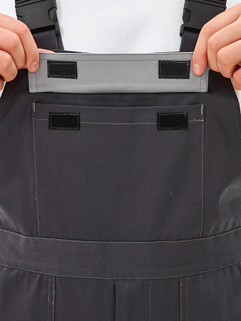 Летний костюм мужской Факел-Липецк-2 с полукомбинезоном, темно-серый со светло-серым 