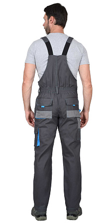Летний полукомбинезон мужской Сириус-Двин, из смесовой ткани, темно-серый со средне серым Летний полукомбинезон мужской Сириус-Двин, из смесовой ткани, темно-серый со средне серым