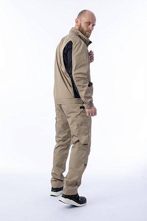 Летний костюм мужской Brodeks KS 201 + KS 301, бежевый с черным Летний костюм мужской Brodeks KS 201 + KS 301, бежевый с черным