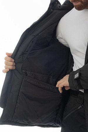 Зимняя куртка-парка мужская Brodeks KW204, черная Зимняя куртка-парка мужская Brodeks KW204, черная