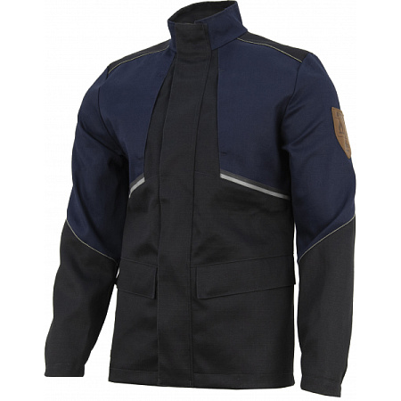 Летняя куртка мужская сварщика 1 класса Brodeks FS28-01, темно-синяя с черным