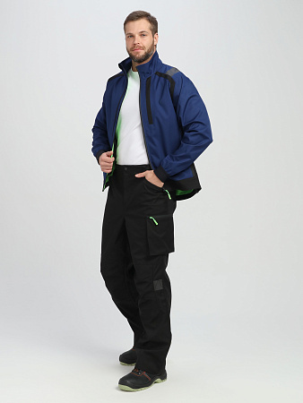 Демисезонная куртка мужская Факел-Лидер-ProfLine, синяя с черным, из ткани Софтшел Демисезонная куртка мужская Факел-Лидер-ProfLine, синяя с черным, из ткани Софтшел