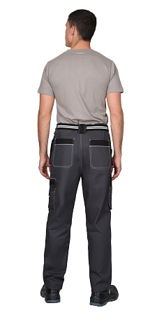 Летние брюки мужские Сириус-Престиж, из ткани Rodos, темно-серые с черным Летние брюки мужские Сириус-Престиж, из ткани Rodos, темно-серые с черным