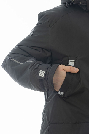 Зимняя куртка-парка мужская Brodeks KW204, черная Зимняя куртка-парка мужская Brodeks KW204, черная