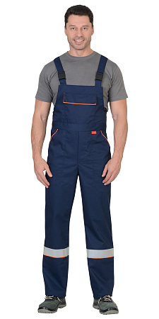 Летний костюм мужской Сириус-Мастер с полукомбинезоном, темно-синий с оранжевым Летний костюм мужской Сириус-Мастер с полукомбинезоном, темно-синий с оранжевым