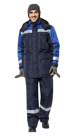 Зимняя куртка мужская Восток-сервис Драйв, темно-синяя с васильковым