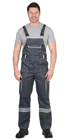 Летний костюм мужской Сириус-Титан с полукомбинезоном, темно-серый со светло-серым и лимонным Летний костюм мужской Сириус-Титан с полукомбинезоном, темно-серый со светло-серым и лимонным