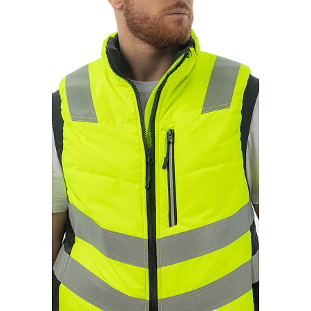 Сигнальный жилет утепленный Brodeks KW 111, желтый с черным