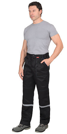 Летний костюм мужской Сириус-Механик с брюками, черный с васильковым Летний костюм мужской Сириус-Механик с брюками, черный с васильковым