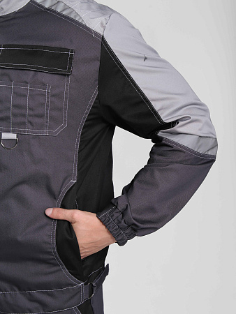 Летний костюм мужской Факел-Вектрон-1 с брюками, темно-серый со светло-серым и черным