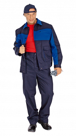 Летний костюм мужской Восток-Сервис-Высота-1 с брюками, темно-синий с васильковым Летний костюм мужской Восток-Сервис-Высота-1 с брюками, темно-синий с васильковым