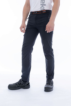 Летние брюки мужские Brodeks URBAN KS 316 Slim-fit stretch, черные