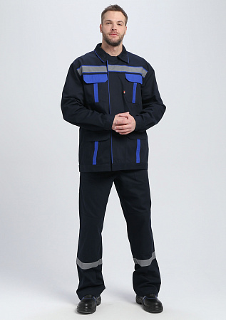 Летний костюм мужской Факел- Итрорис-1 СОП, с брюками, цвет: темно-синий с васильковым Летний костюм мужской Факел- Итрорис-1 СОП, с брюками, цвет: темно-синий с васильковым