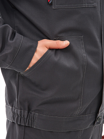 Летний костюм мужской Факел-Липецк-2 с полукомбинезоном, темно-серый со светло-серым 