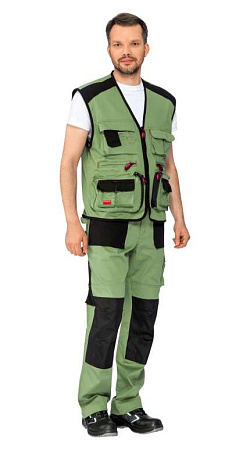 Летний жилет мужской Восток-сервис Спец-Авангард, оливковый с черным