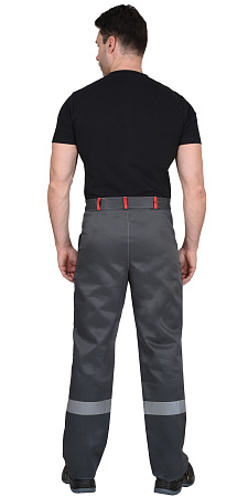 Летний костюм мужской Сириус-Лигор-2 с брюками,темно-серый с красным и черным