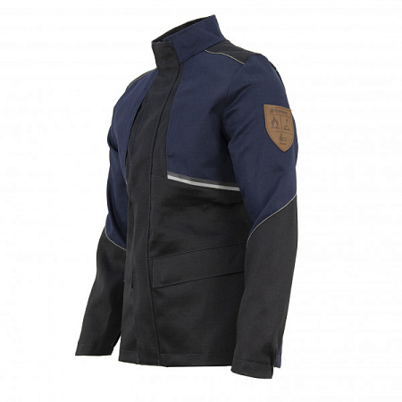 Летняя куртка мужская сварщика 1 класса Brodeks FS28-01, темно-синяя с черным