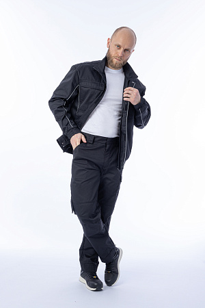 Летний костюм мужской Brodeks KS 201 + KS 301, черный Летний костюм мужской Brodeks KS 201 + KS 301, черный