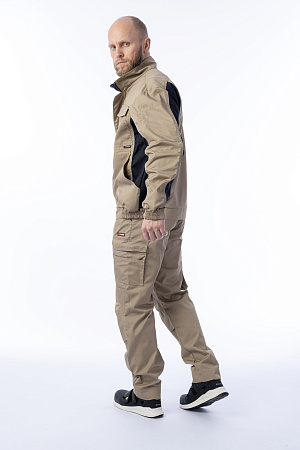 Летний костюм мужской Brodeks KS 201 + KS 301, бежевый с черным Летний костюм мужской Brodeks KS 201 + KS 301, бежевый с черным