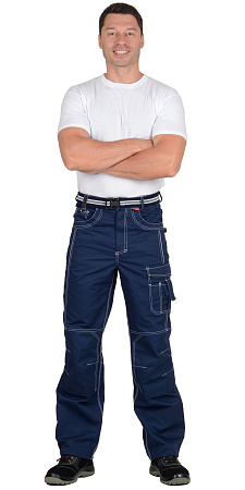 Летние брюки мужские Сириус-Престиж, из ткани Rodos, синие