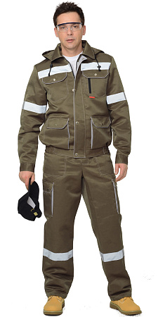 Летний костюм мужской Сириус-Титан с полукомбинезоном, хаки