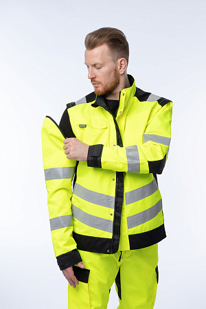 Летняя сигнальная куртка мужская Brodeks KS 225, желтый с черным