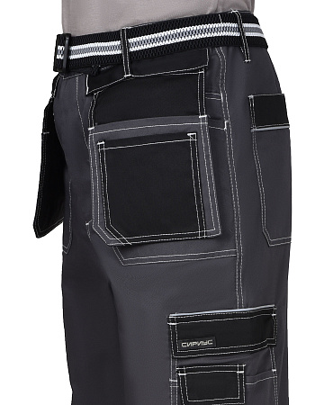 Летние брюки мужские Сириус-Престиж, из ткани Rodos, темно-серые с черным Летние брюки мужские Сириус-Престиж, из ткани Rodos, темно-серые с черным