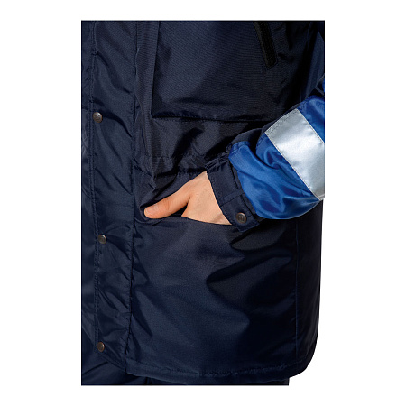 Зимняя куртка мужская Восток-сервис Драйв, темно-синяя с васильковым