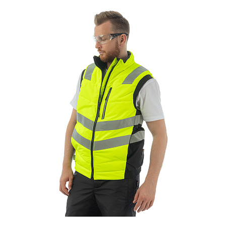 Сигнальный жилет утепленный Brodeks KW 111, желтый с черным