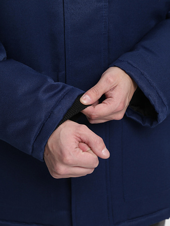 Зимняя куртка мужская Факел Факел-Квайл, темно-синяя с оранжевым