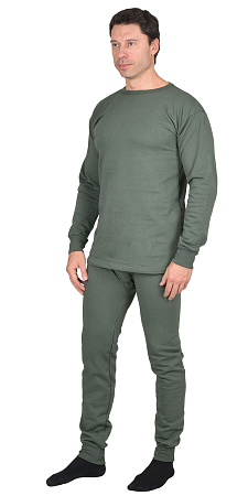 Белье нательное трикотажное с начёсом, оливковые тона, 250 г/кв.м.