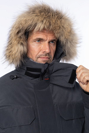 Зимняя пуховая куртка-парка Brodeks KW233 Премиум, темно-серый