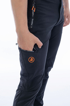 Летние брюки мужские Brodeks URBAN KS 316 Slim-fit stretch, черные