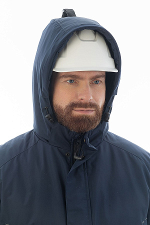 Зимняя куртка-парка мужская Brodeks KW204, синяя Зимняя куртка-парка мужская Brodeks KW204, синяя