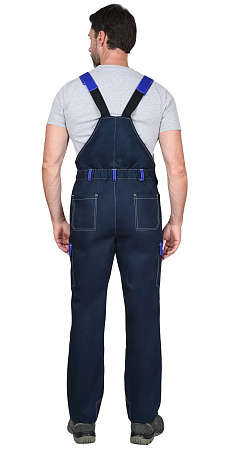 Летний полукомбинезон мужской Сириус-Карат-Росс, из смесовой ткани, темно-синий с васильковым