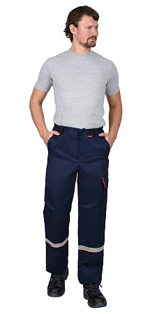 Летний костюм мужской Сириус-Практик, с брюками, темно-синий с черным